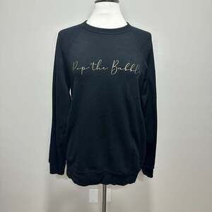 NYE Pop The Bubbly Bella + Canvas Unisex Fleece Raglan Sweatshirt, Sz L